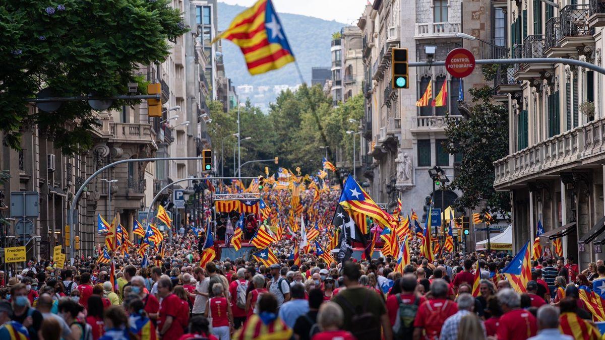 Manifestación de la Diada en Barcelona convocada por la ANC en 2021.