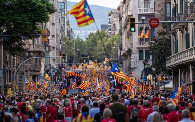 Manifestación de la Diada en Barcelona convocada por la ANC en 2021. Manifestación de la Diada en Barcelona convocada por la ANC en 2021.