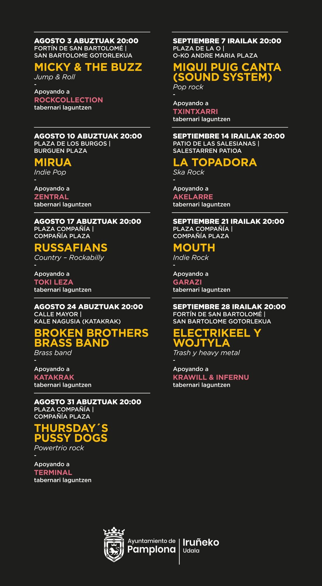 Cartel con toda la programación.