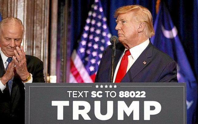 El expresidente Donald Trump durante su mitin en Carolina del Sur. | FOTO: LOGAN CYRUS