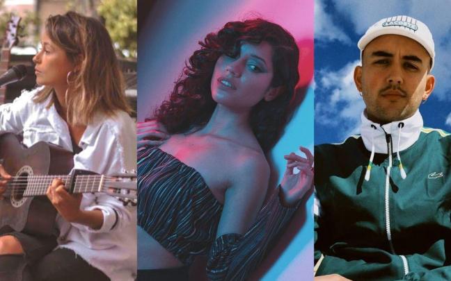 Amaia Santamaría, Mía Kalo y M. Sánchez, ganadores del concurso MUSIKA KM0. Amaia Santamaría, Mía Kalo y M. Sánchez, ganadores del concurso MUSIKA KM0.