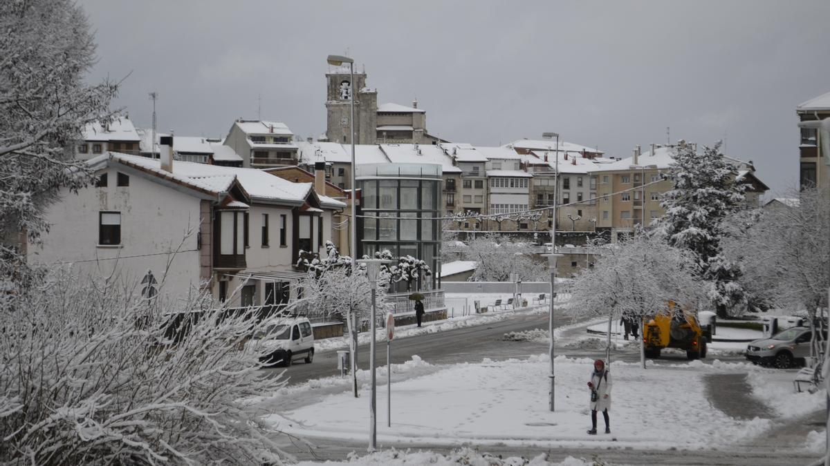 La Llanada Alavesa, cubierta de nieve.