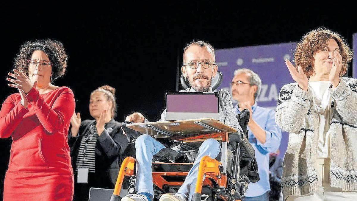 El portavoz de Unidas Podemos en el Congreso, Pablo Echenique, en el acto de Gasteiz