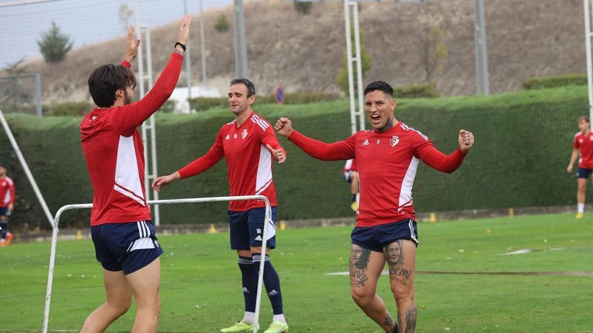 Entrenamiento de Osasuna este viernes en Tajonar.