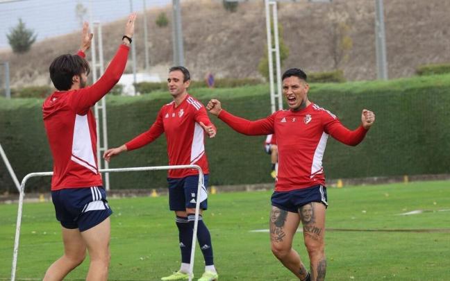 Entrenamiento de Osasuna este viernes en Tajonar.