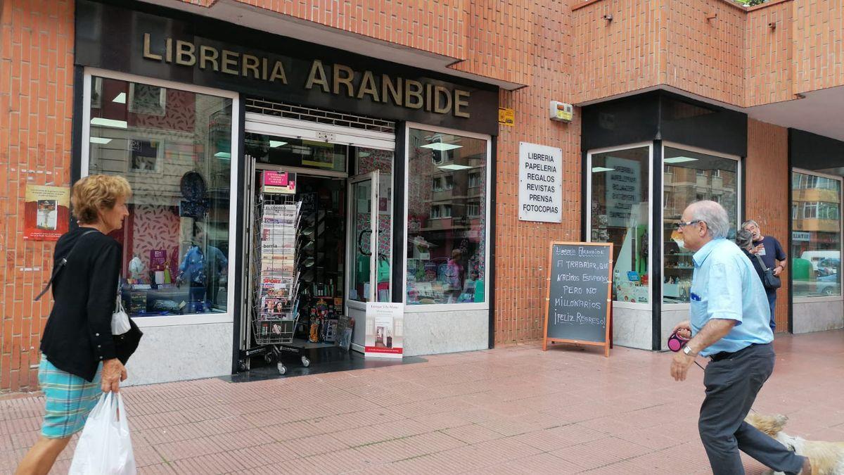 La librería Aranbide de Vitoria, en la calle Pintor Aurelio Vera Fajardo