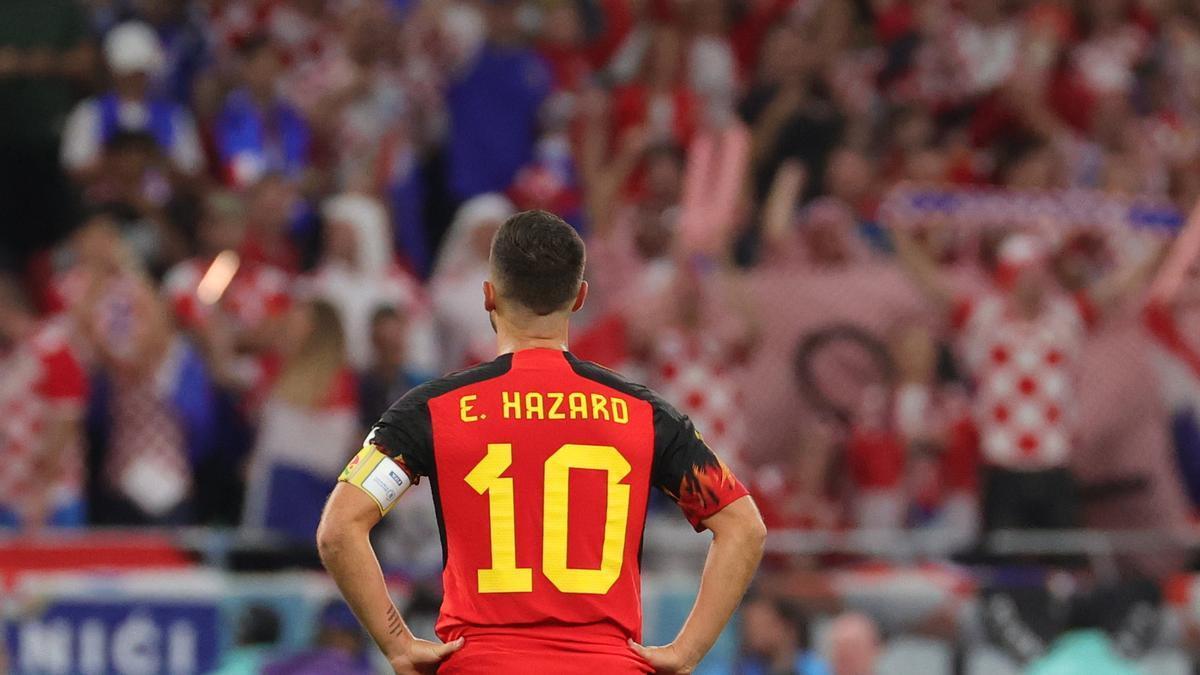 Eden Hazard en su último encuentro con la selección de Bélgica.