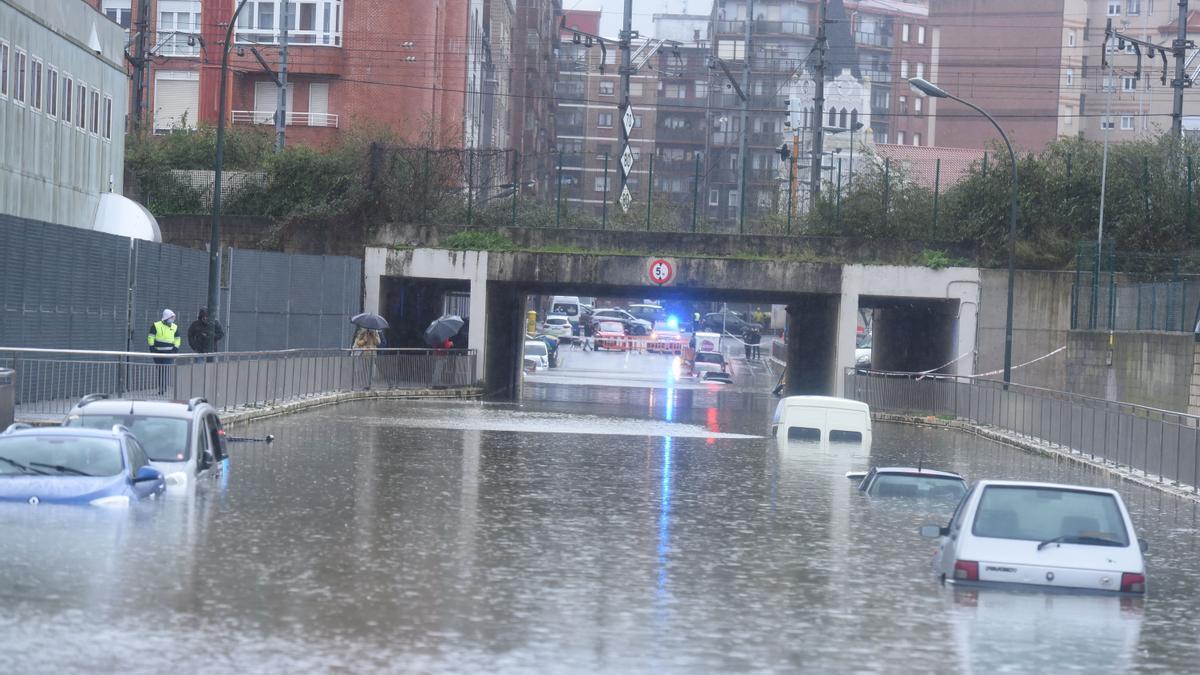 Inundaciones en el barrio bilbaino de Zorrotza en noviembre del año pasado