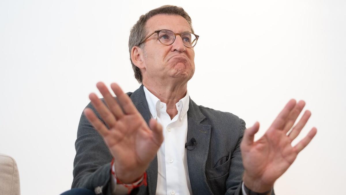 El presidente del Partido Popular, Alberto N&uacute;&ntilde;ez Feij&oacute;o, durante una entrevista