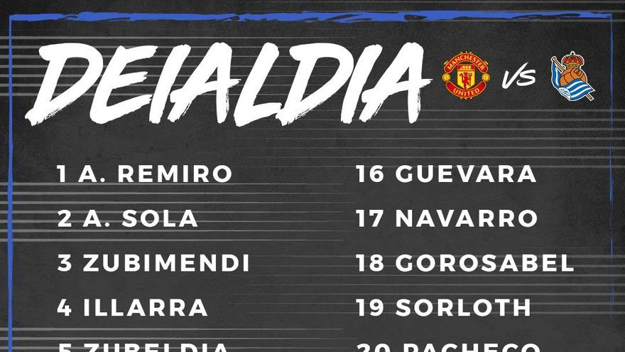 Convocatoria para el partido del Manchester