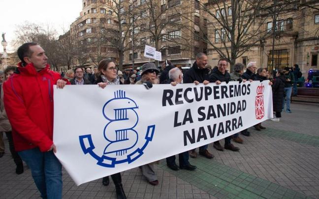 Cabecera de la concentración organizada por el Sindicato Médico el pasado martes.