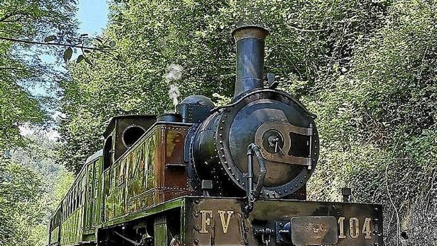 Un tren de vapor circulando entre Azpeitia y Lasao. | FOTO: N.G.