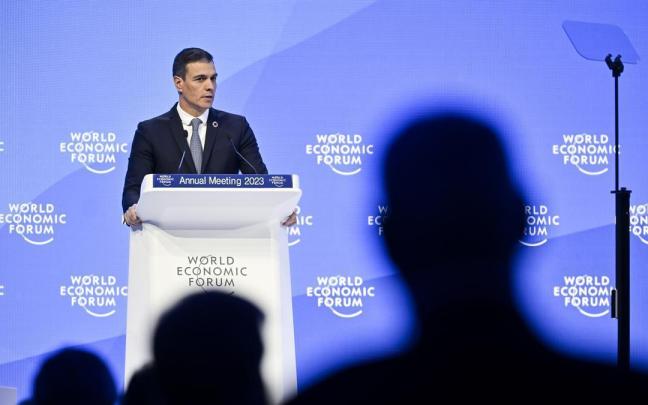 Sánchez interviene en el Foro Económico de Davos. Sánchez interviene en el Foro Económico de Davos.
