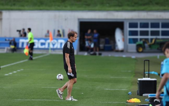 Arrasate, durante el partido en Zubieta.