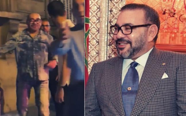 Mohamed VI, rey de Marruecos, en un vídeo que le muestra borracho por las calles de París y en una imagen institucional. Mohamed VI, rey de Marruecos, en un vídeo que le muestra borracho por las calles de París y en una imagen institucional.