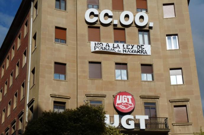 Fachada del edificio donde ahora están las sedes de CCOO y UGT.