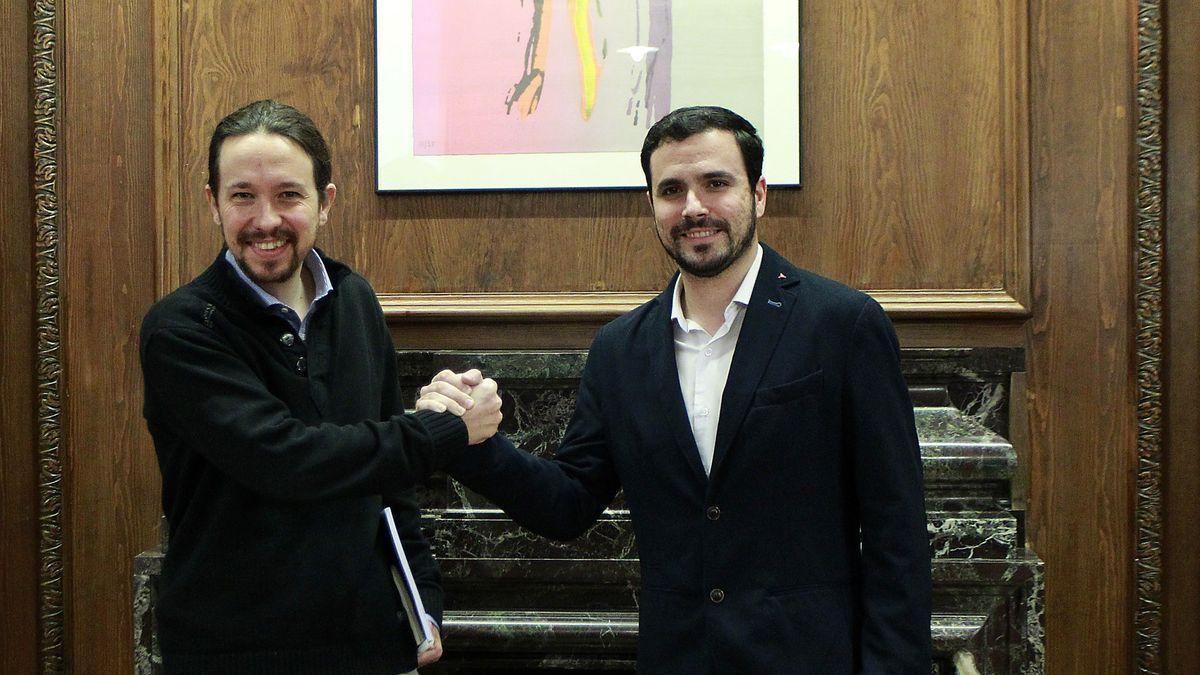 Pablo Iglesias y Alberto Garzón, durante un encuentro en 2016.