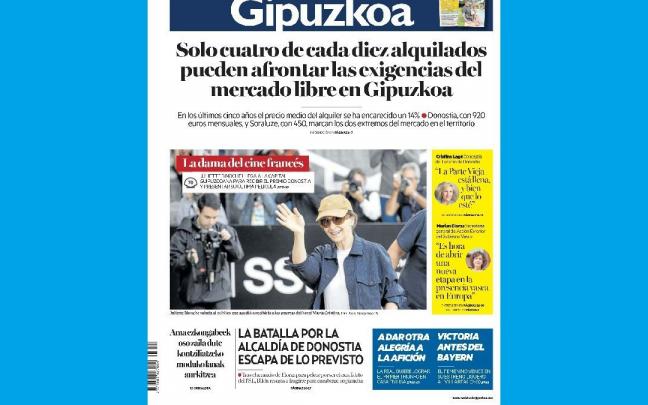 Portada de NOTICIAS DE GIPUZKOA de este domingo, 18 de septiembre
