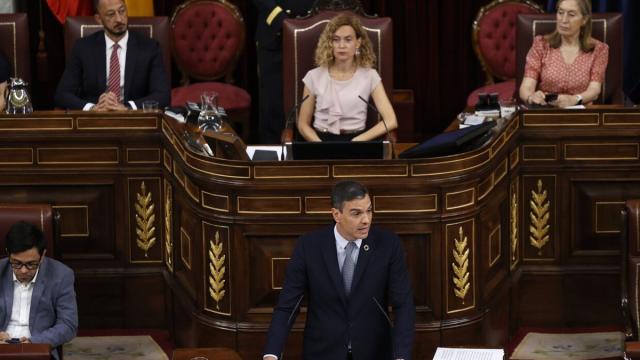 Pedro Sánchez durante el debate del estado de la nación.