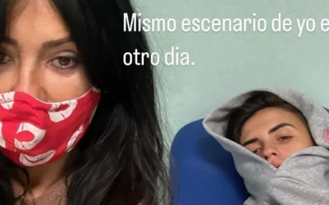 Maite Galdeano, con Sofía Suescun en el hospital. Maite Galdeano, con Sofía Suescun en el hospital.