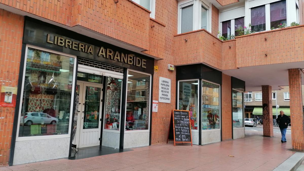 La librería Aranbide de Vitoria, en la calle Pintor Aurelio Vera Fajardo