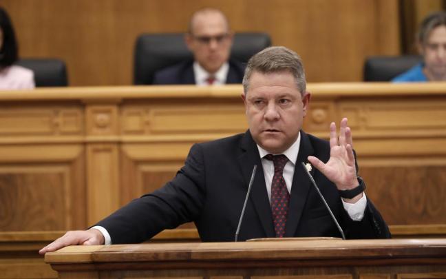 García-Page este martes en el Parlamento de Castilla y León.