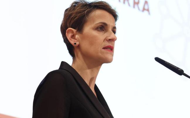 La Presidenta Chivite, durante su intervención.