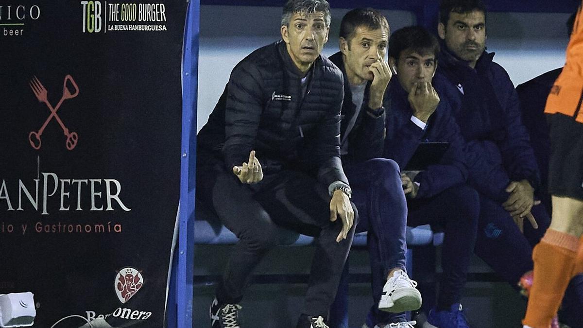 Imanol Alguacil, durante el partido de este domingo en Talavera.