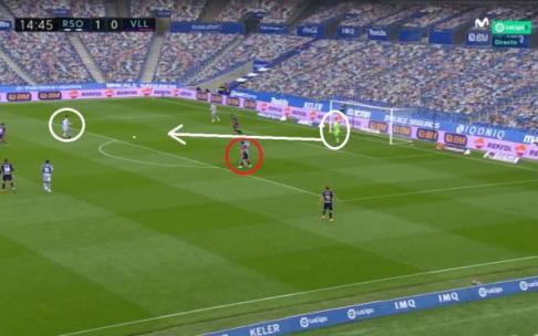 Una captura de pantalla del partido de este domingo en Anoeta.