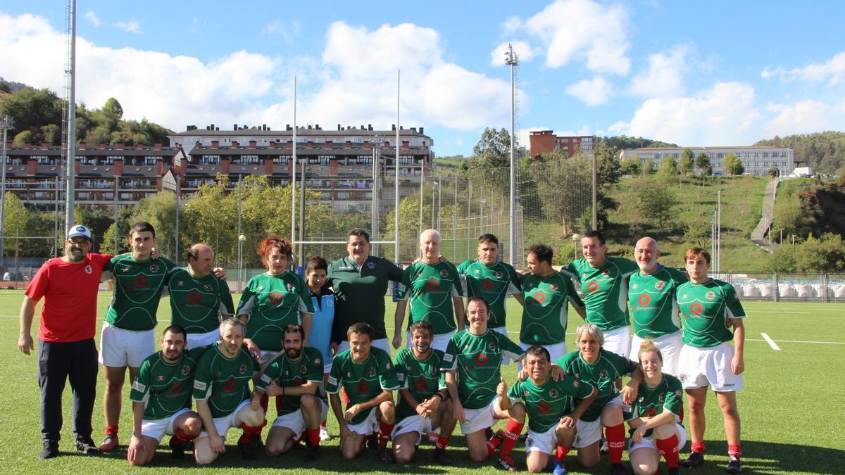 Los componentes del Iruña Rugby Club inclusivo, el domingo en Bilbao.