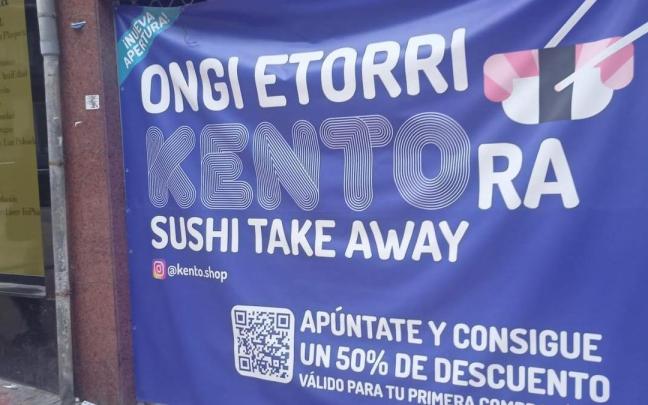 Un cartel anuncia la pr&oacute;xima apertura de un local de Kento, en este caso en Barakaldo.