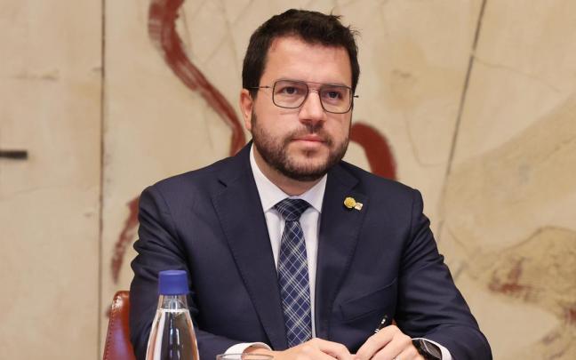 Pere Aragonès durante un Consejo de Gobierno. Pere Aragonès durante un Consejo de Gobierno.