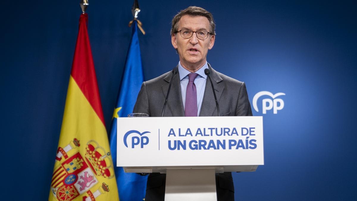 El presidente del Partido Popular, Alberto Núñez Feijóo.