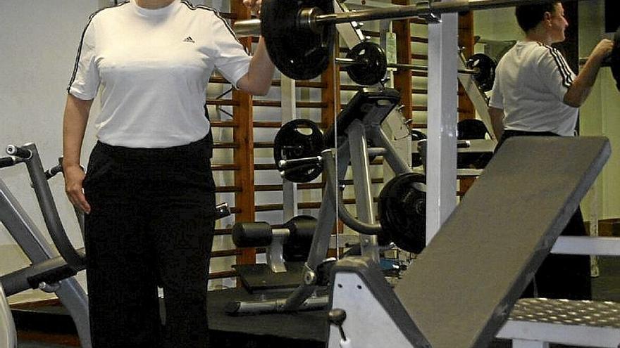 Maite Gartzia, en la sala de musculación de Galtzaraborda. | FOTO: A.M.