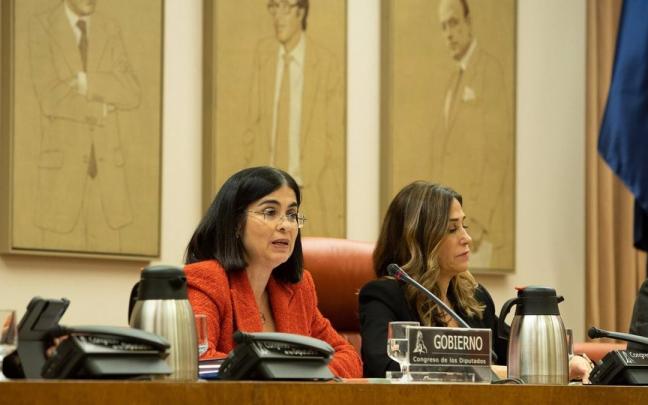 La ministra de Sanidad, Carolina Darias, durante su comparecencia a petición propia ante la Comisión de Sanidad y Consumo del Congreso de los Diputados La ministra de Sanidad, Carolina Darias, durante su comparecencia a petición propia ante la Comisión de Sanidad y Consumo del Congreso de los Diputados