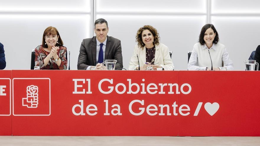 Reunión ayer de la Comisión Ejecutiva Federal del PSOE, con Pedro Sánchez al frente.