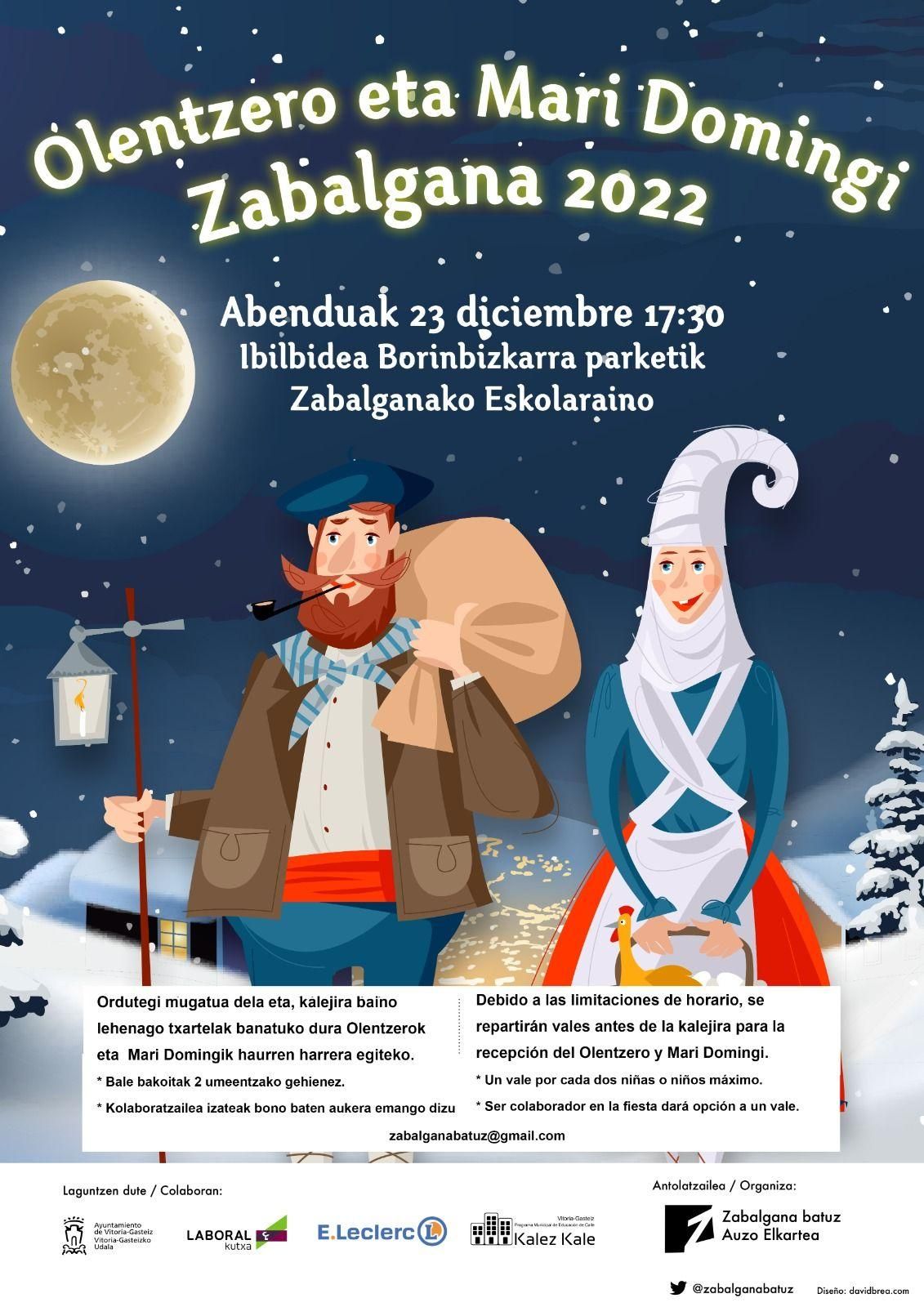 Olentzero y Mari Domingi en Zabalgana.