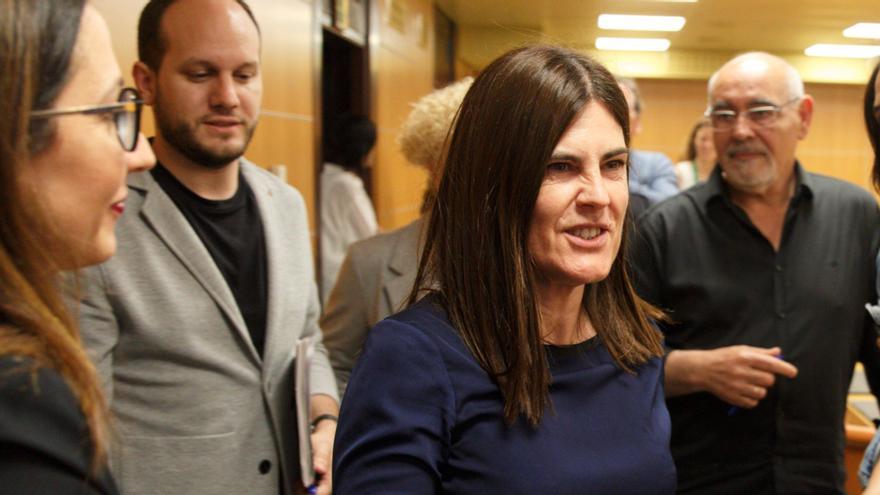 La portavoz de Elkarrekin Podemos-IU, Miren Gorrotxategi, en una anterior aparición pública