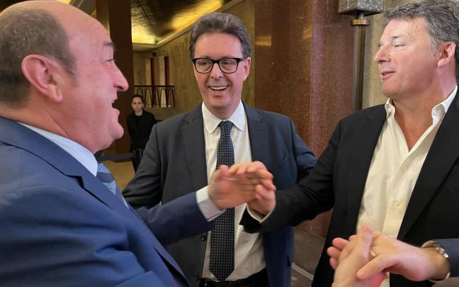 Andoni Ortuzar, ayer junto a Matteo Renzi en Roma
