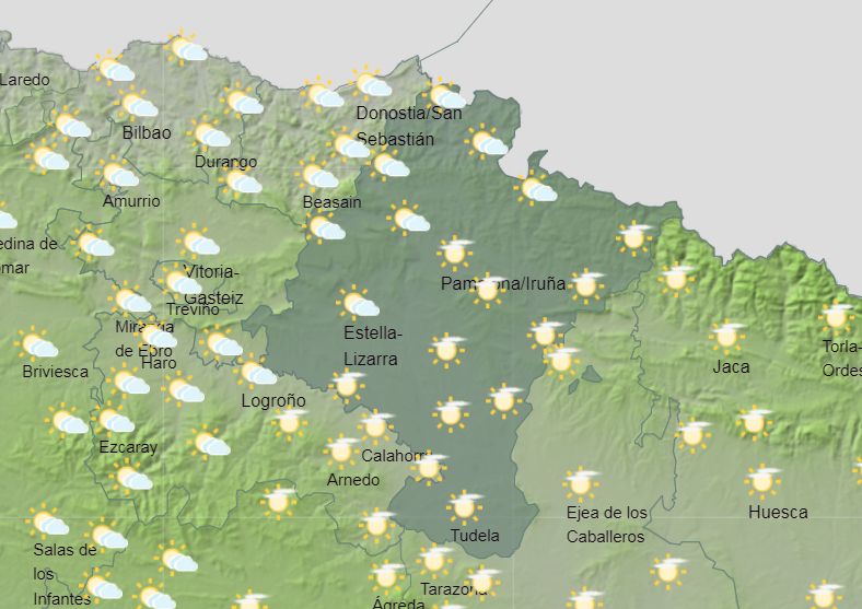 Cielos para el domingo en las horas centrales del día.