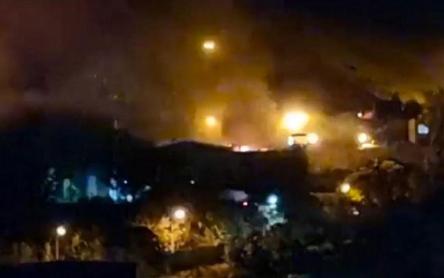 Imagen del incendio ocasionado en laprisión de Evin, al norte de Teherán.