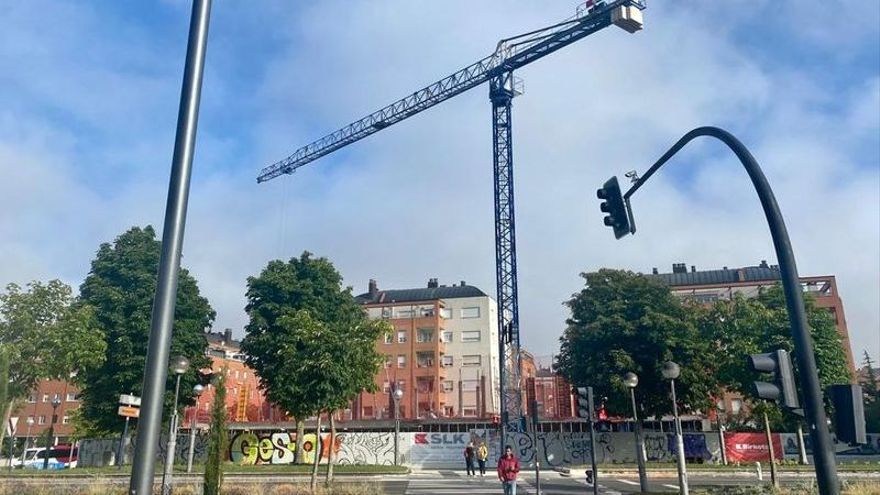 Estado de las obras del nuevo recinto durante este viernes.