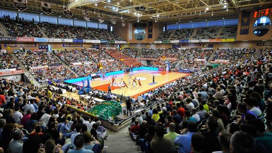 Palacio de los Deportes de Murcia, durante un partido de la pasada temporada