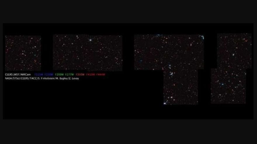 Mosaico de 690 fotogramas individuales tomados con la cámara de infrarrojo cercano (NIRCam) del telescopio espacial James Webb.
