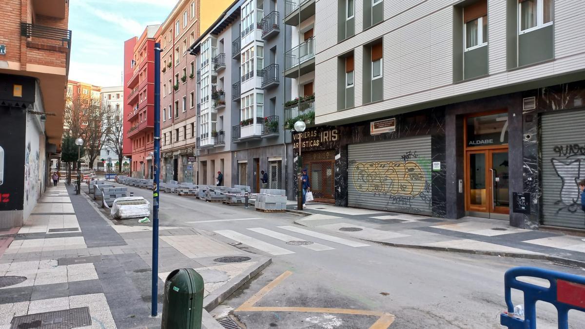 Obras para la reforma integral de la calle Aldabe de Vitoria