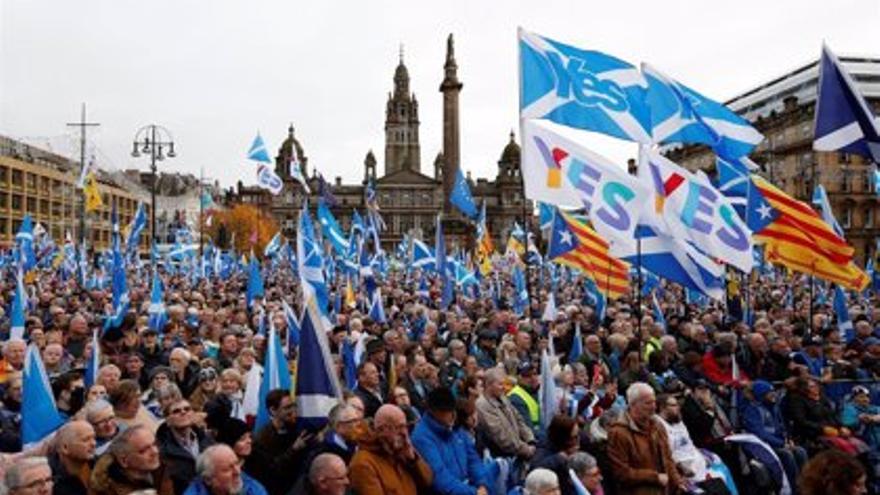 Manifestación por la independencia escocesa en Glasgow