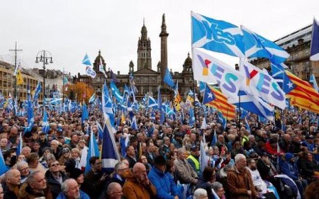 Manifestación por la independencia escocesa en Glasgow Manifestación por la independencia escocesa en Glasgow
