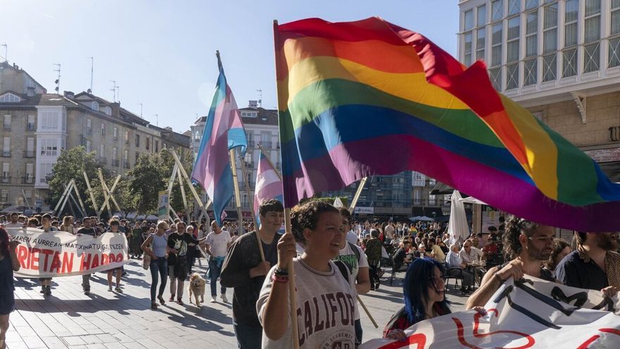 Manifestación por el centro de la capital alavesa.