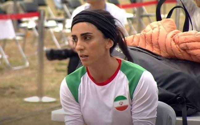 La escaladora iran&iacute; Elnaz Rebaki.