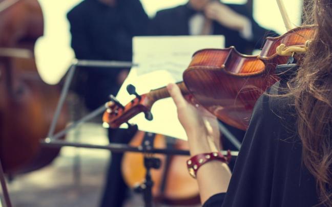 Una persona tocando el viol&iacute;n.